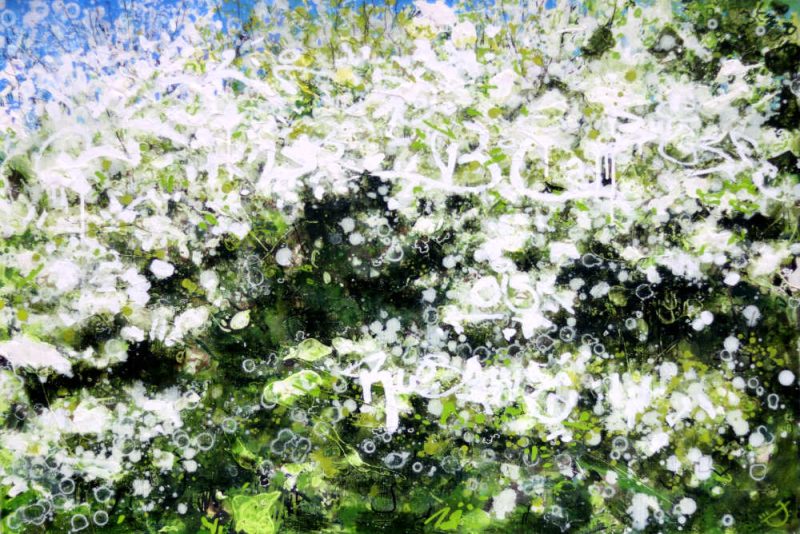 Blackthorn, Brambles & Lichen, Original Painting by Joe Webster