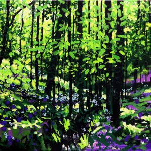 Black and Indigo, Inbetween the Showers II, Original Painting by Joe Webster