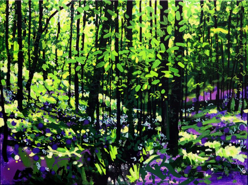 Black and Indigo, Inbetween the Showers II, Original Painting by Joe Webster