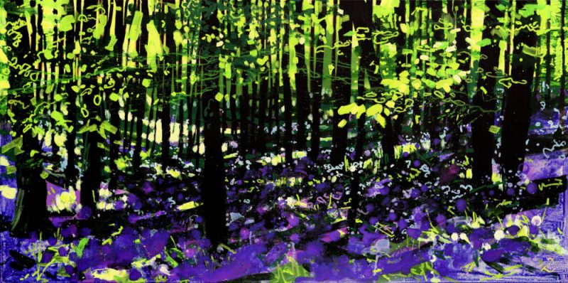 Black and Indigo, Inbetween the Showers I, Original Painting by Joe Webster
