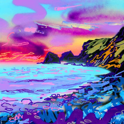 Joe Webster landscape graffiti sunset